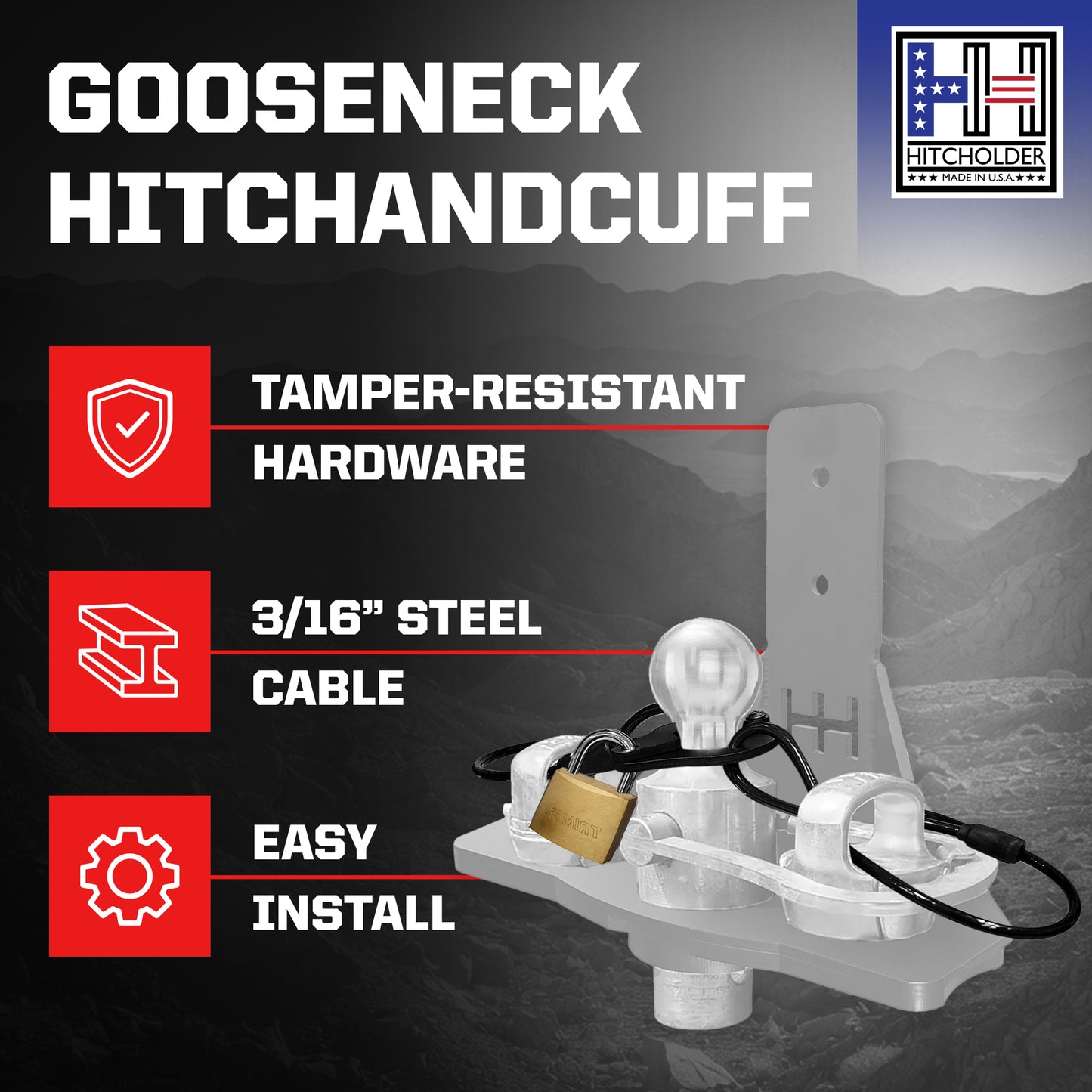 Hitchandcuff - Gooseneck Lockable Cable